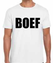 Boef tekst t-shirt wit heren