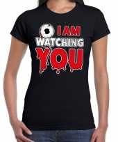 Halloween i am watching you verkleed t-shirt zwart dames